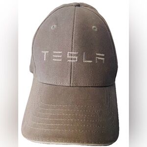 Tesla Gray & White Logo Baseball Cap One Size adult unisex